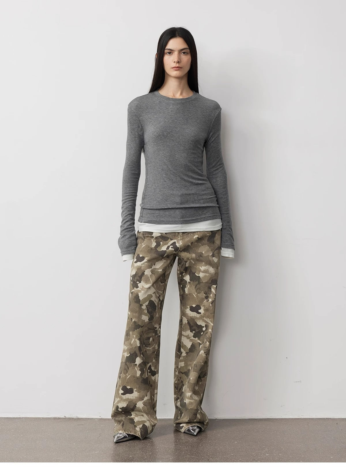Calças Jeans Camuflagem Washed