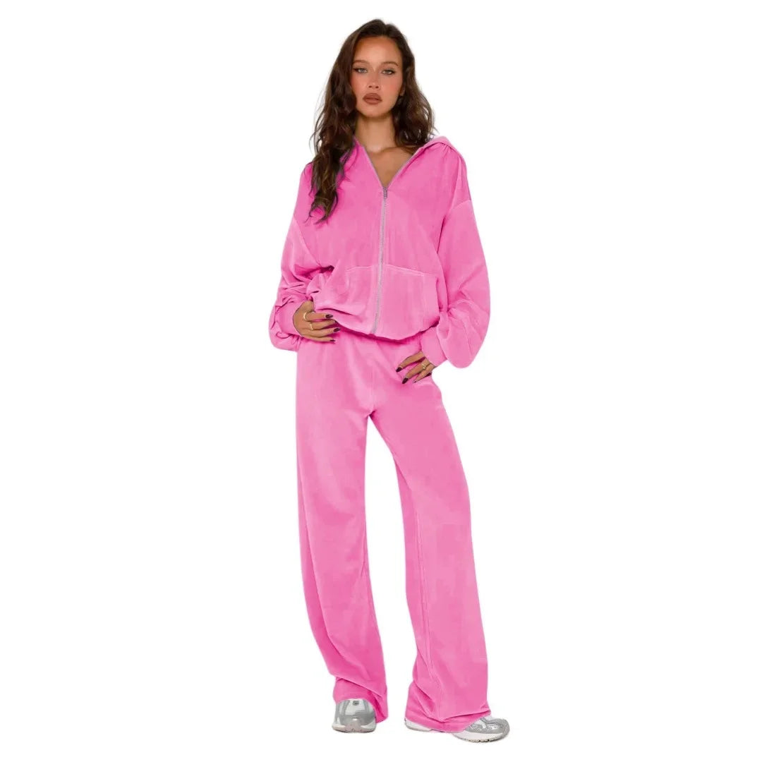 Conjunto em Veludo com Capuz 2 Peças