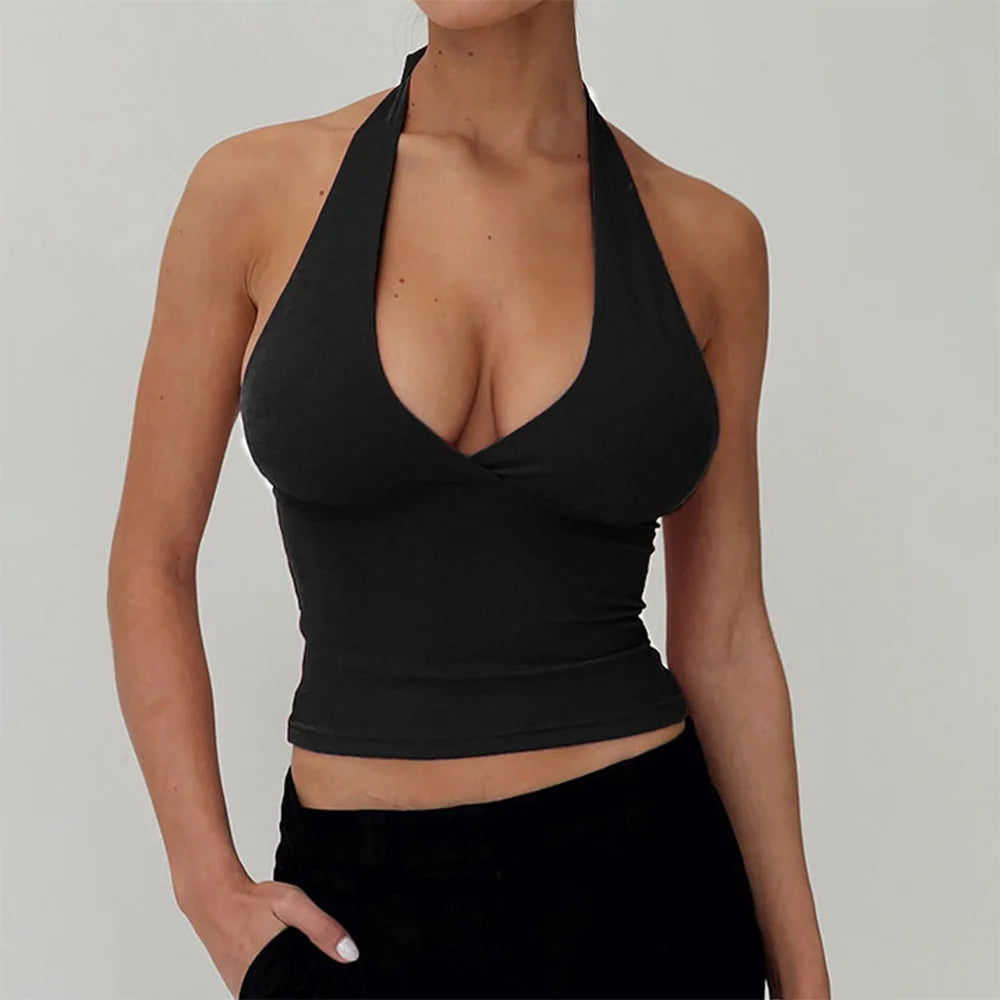 Top Halter Cropped sem Enchimento
