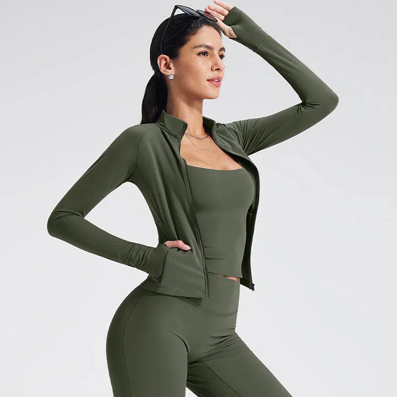 Casaco Desportivo Gola Alta com Zip