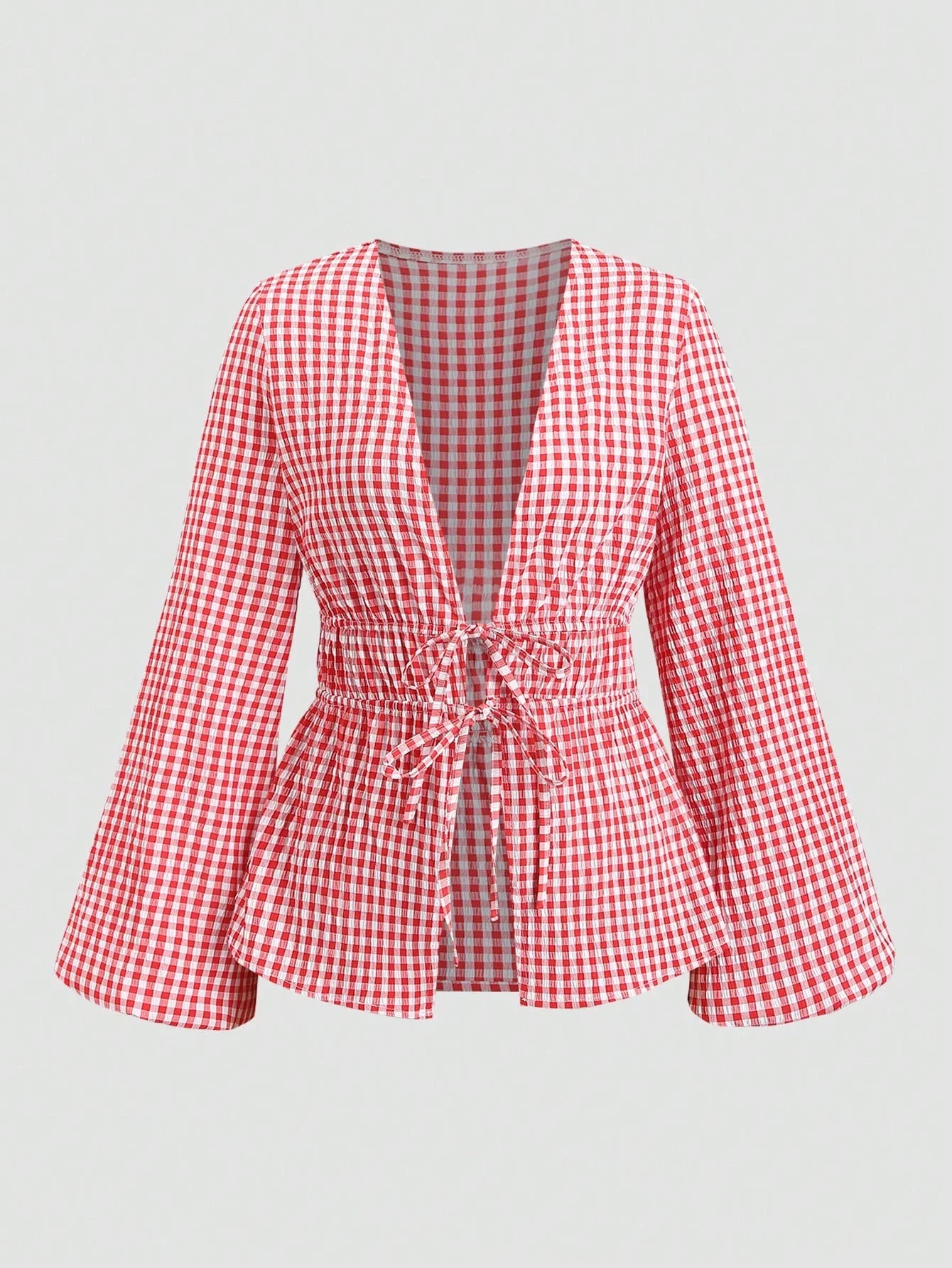 Camisa com Riscas e Laço
