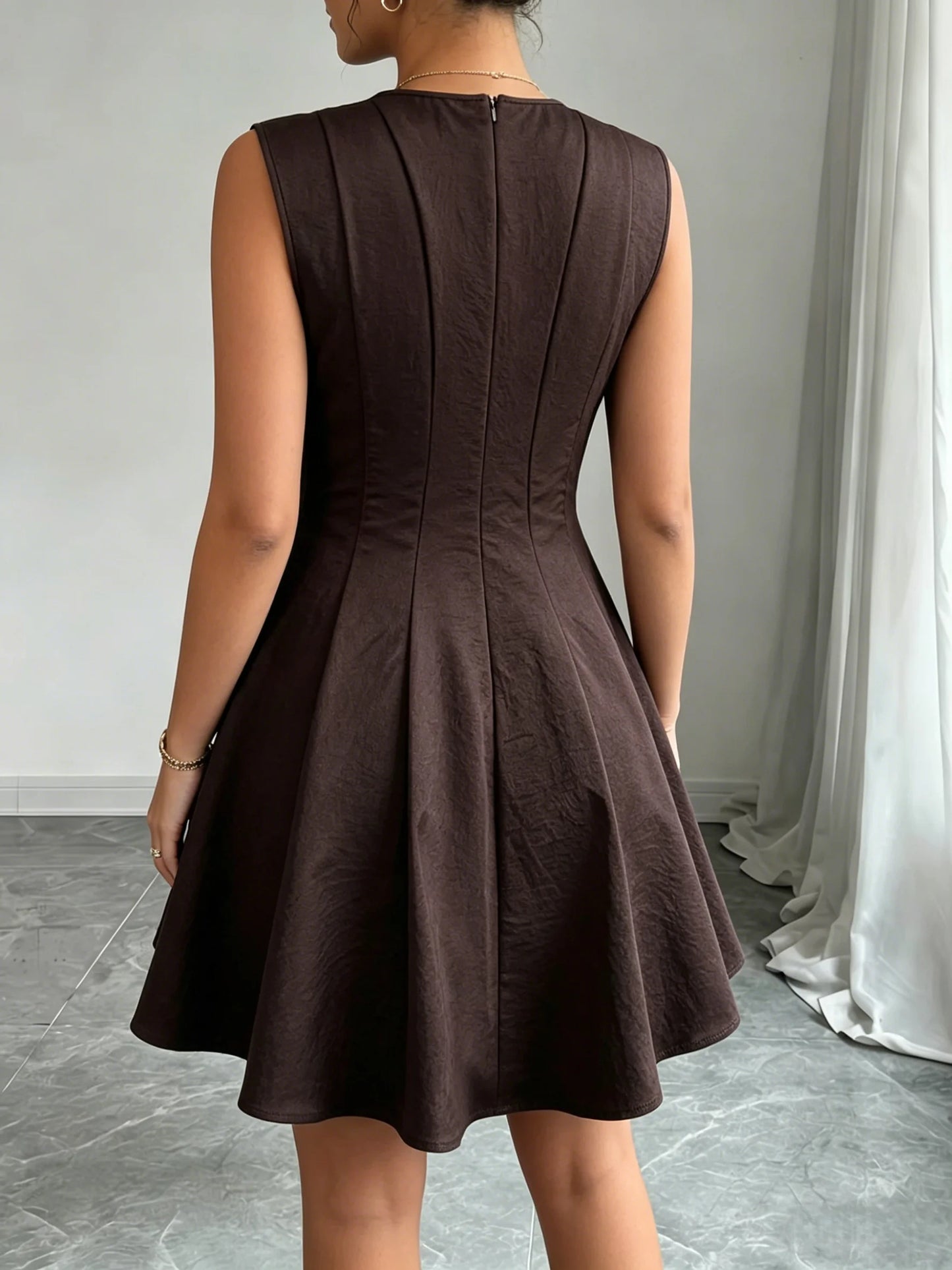 Vestido Mini A-Line Sem Mangas