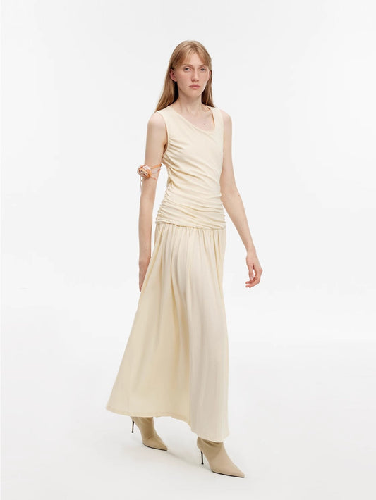 Vestido Saia Plissada Algodão Mercerizado