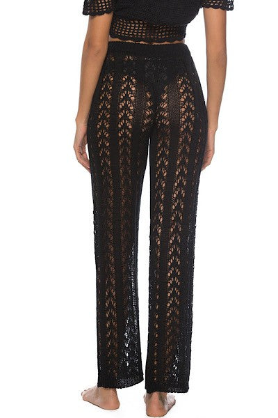 Calças Cover-Up em Malha Crochet