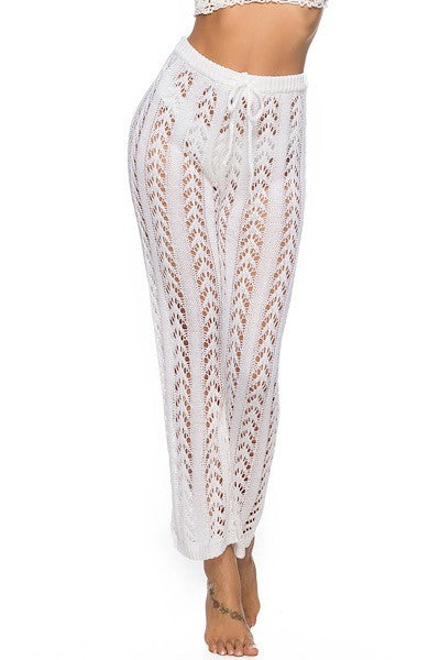 Calças Cover-Up em Malha Crochet