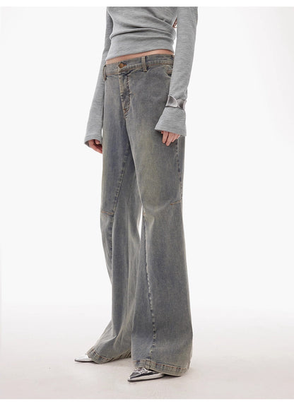 Calças Flare Denim de Cintura Média