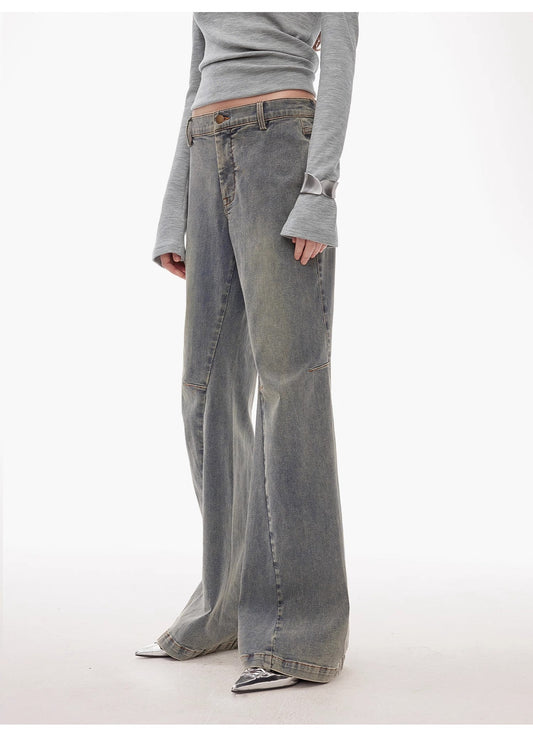 Calças Flare Denim de Cintura Média