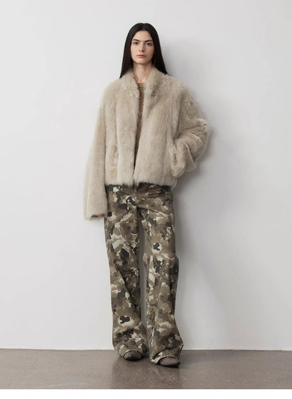 Calças Jeans Camuflagem Washed