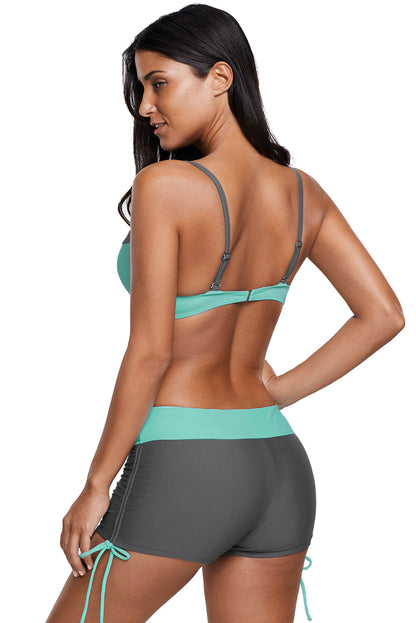 Biquíni Bicolor Menta & Cinza com Underwire
