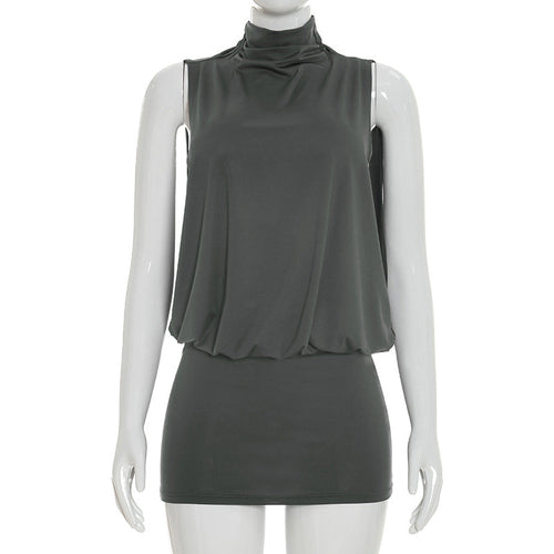 Mini Vestido Bodycon Gola Alta