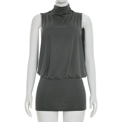 Mini Vestido Bodycon Gola Alta