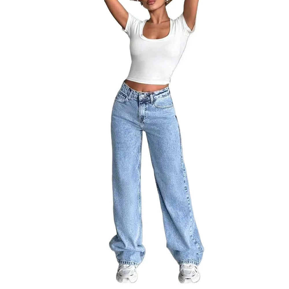 Jeans Baggy Cintura Alta Y2K