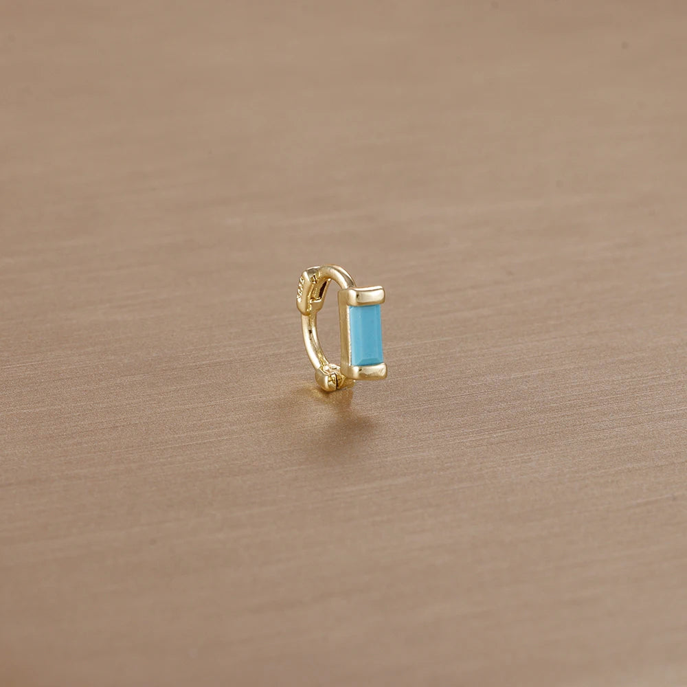 Argola Quadrada Mini com Zircónia