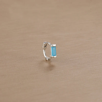 Argola Quadrada Mini com Zircónia