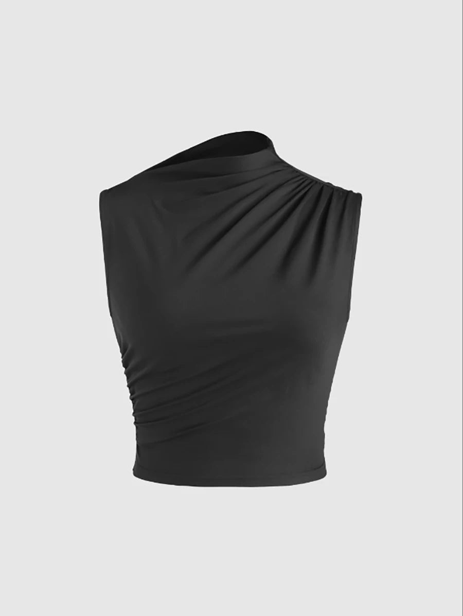 Top Cropped Ruched Gola Alta