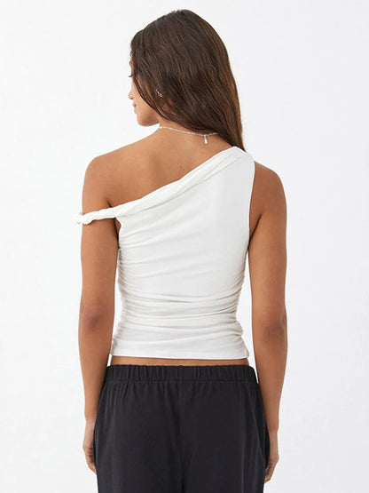 Top Cropped Off Shoulder com Franzido