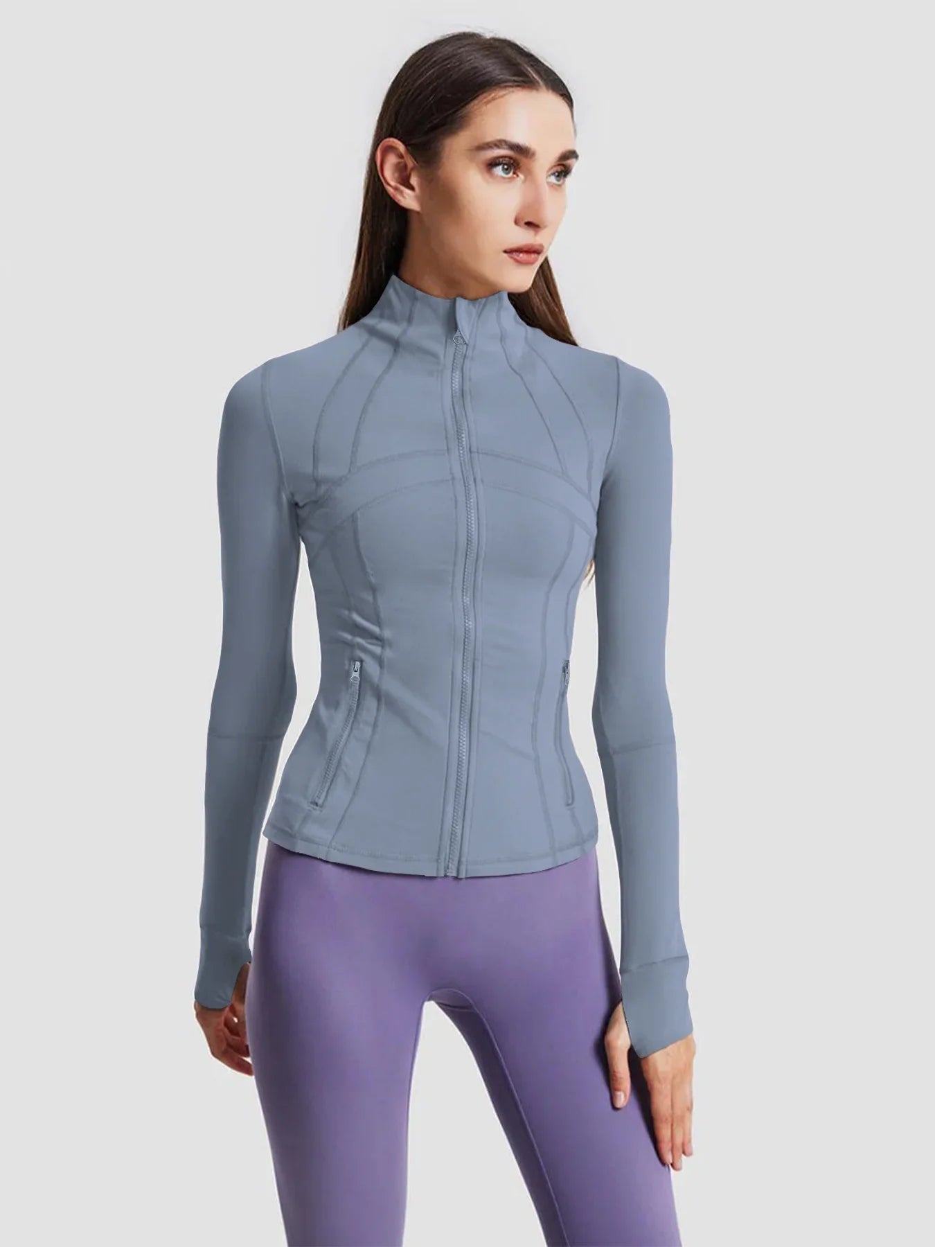 Casaco de Yoga Slim Fit Full-Zip