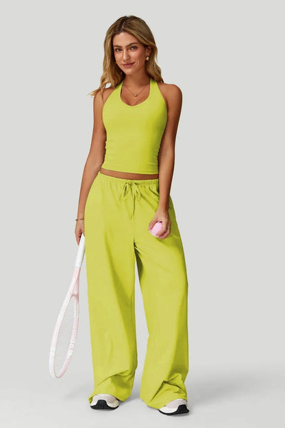 Conjunto 2 Peças Top Cropped + Calças Largas
