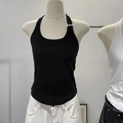 Top halter plissado na cintura preto – Trivelle