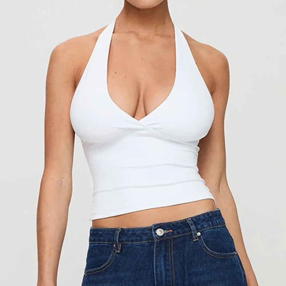 Top Halter Cropped sem Enchimento
