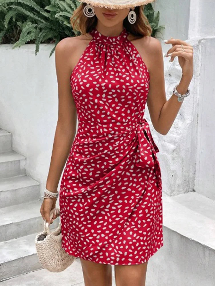 Vestido Mini Camisole com Bolinhas