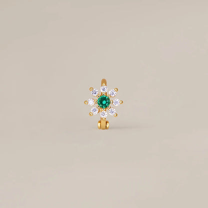 Brinco Flor Zircónia em Aço Inoxidável