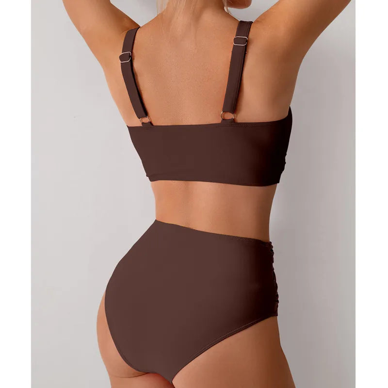 Bikini Push-Up Top Cruzado Cintura Alta