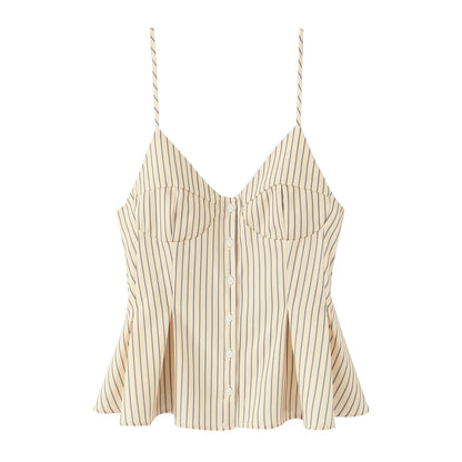 Camisola Poplin Às Riscas com Costas Abertas