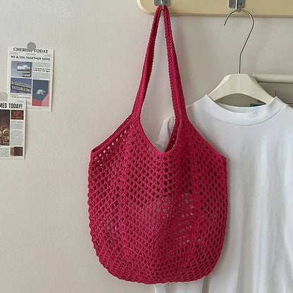 Mala de Ombro em Algodão Tecido à Mão | Grande Capacidade Estilo Boho