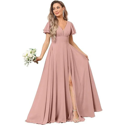 Vestido Maxi Chiffon Ombro a Descoberto
