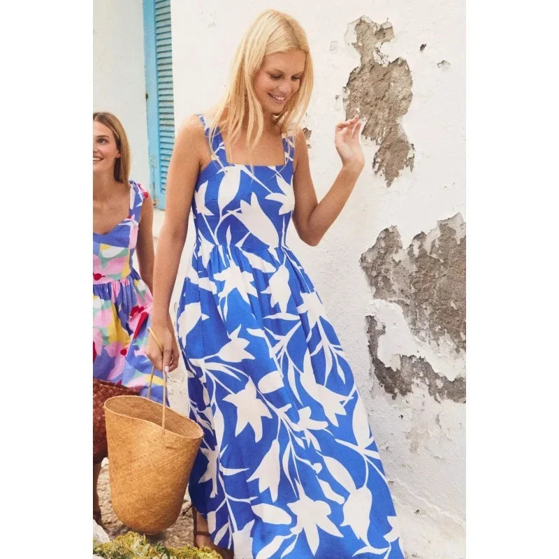 Vestido Midi Canelado com Alças de Laço