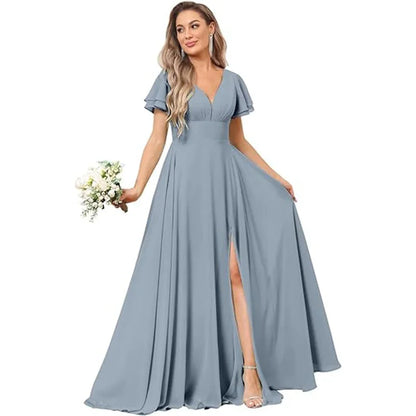 Vestido Maxi Chiffon Ombro a Descoberto
