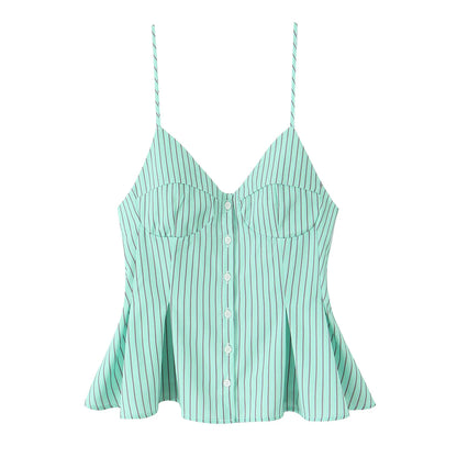 Camisola Poplin Às Riscas com Costas Abertas