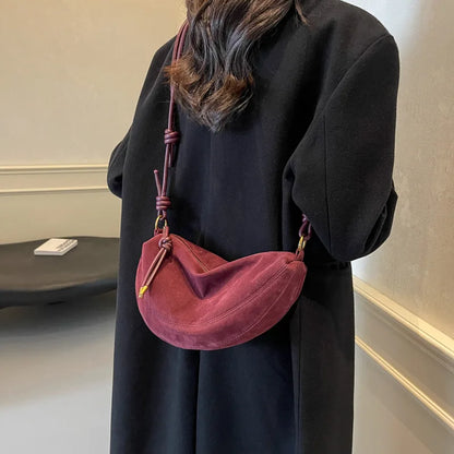 Mala de Ombro Faux Suede