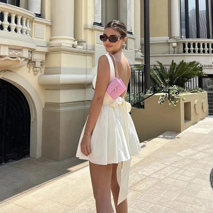 Vestido Mini A-Line Costas Abertas