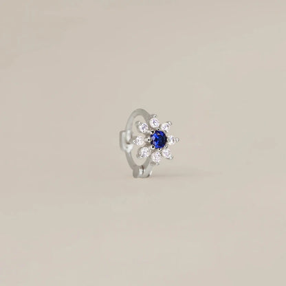 Brinco Flor Zircónia em Aço Inoxidável