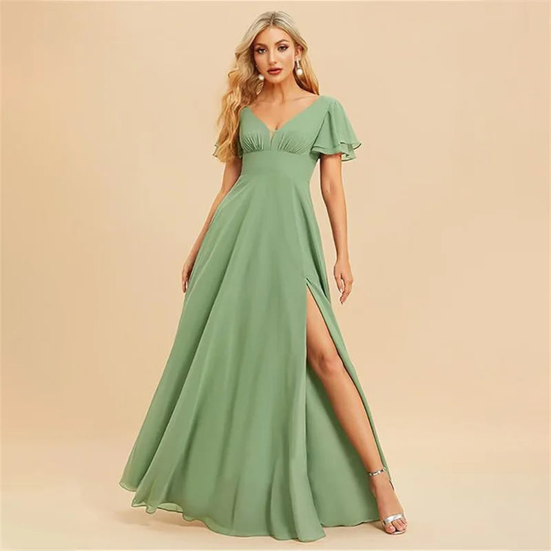 Vestido Maxi Chiffon Ombro a Descoberto