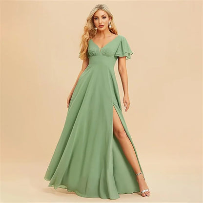 Vestido Maxi Chiffon Ombro a Descoberto