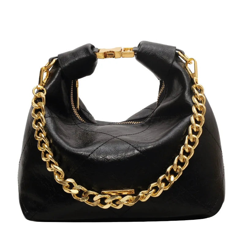 Mala Hobo Retro com Corrente Dourada