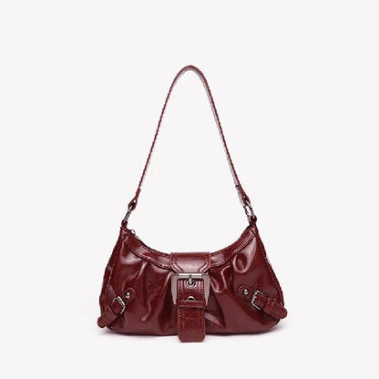 2025 Spring Hot Selling Maillard Style Retro Style Small Bag Spicy Girl Y2K Wasteland Style Vintage Leather Shoulder Armpit Bag