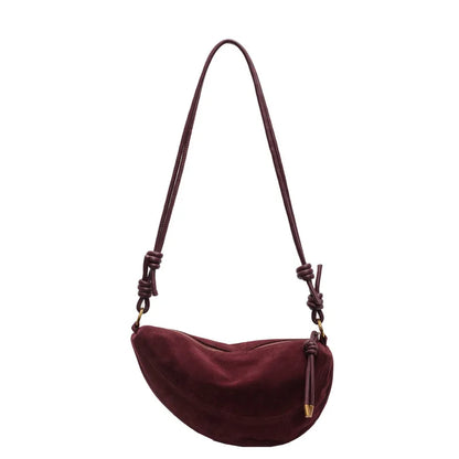 Mala de Ombro Faux Suede