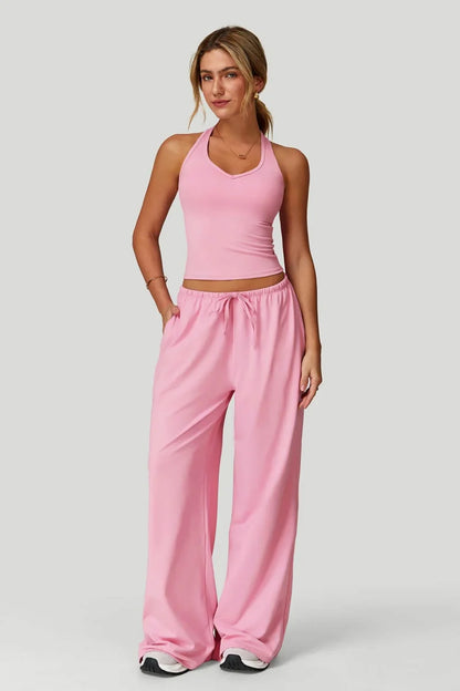 Conjunto 2 Peças Top Cropped + Calças Largas