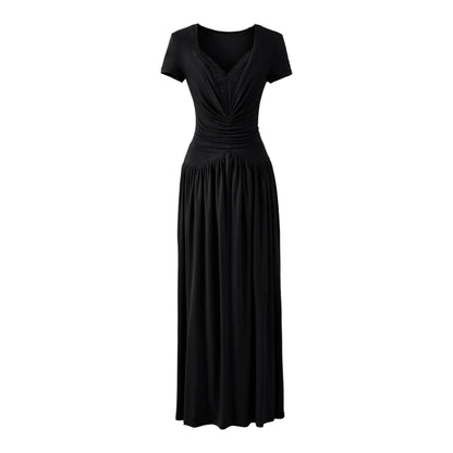 Vestido Maxi Linha A com Renda