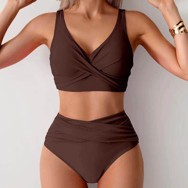 Bikini Push-Up Top Cruzado Cintura Alta