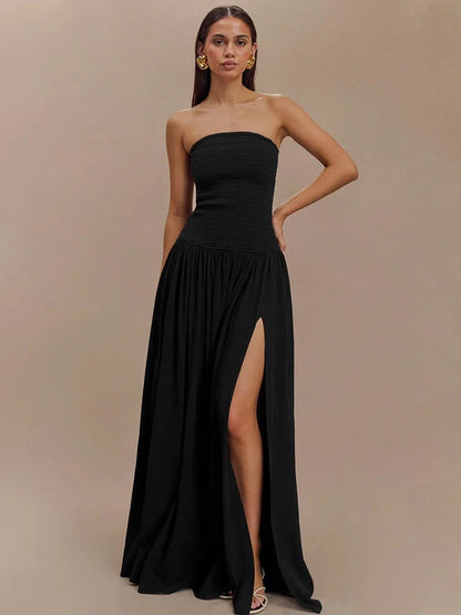 Vestido Maxi Tomara-que-Caia sem Alças