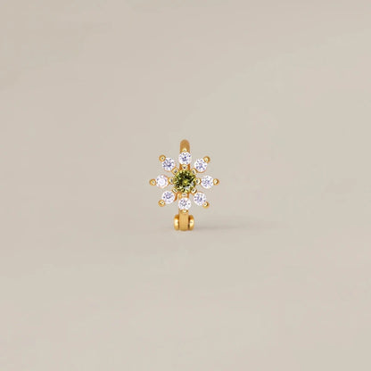 Brinco Flor Zircónia em Aço Inoxidável