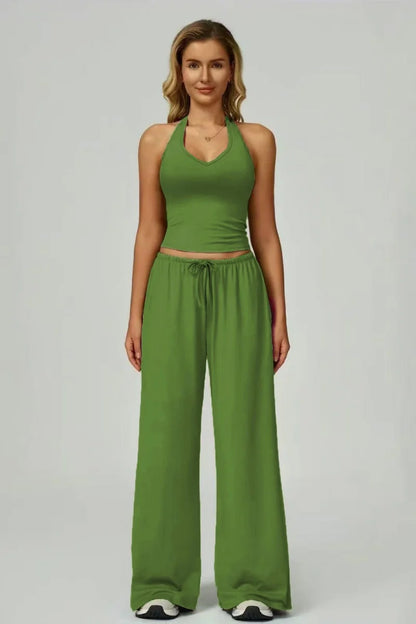 Conjunto 2 Peças Top Cropped + Calças Largas