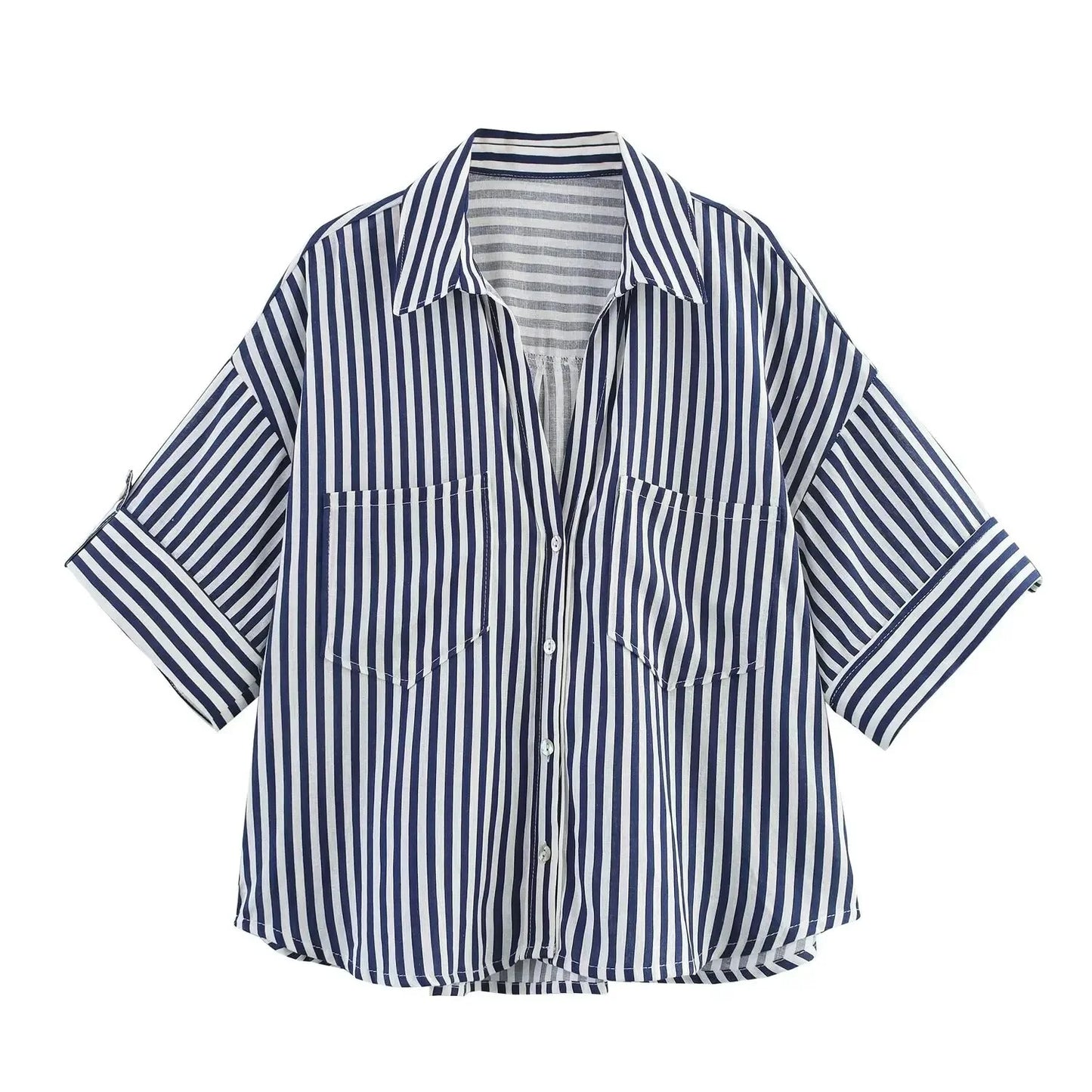 Camisa Linho Oversized com Manga Larga | Botão Único Estilo Casual Verão