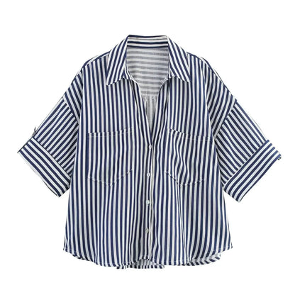 Camisa Linho Oversized com Manga Larga | Botão Único Estilo Casual Verão