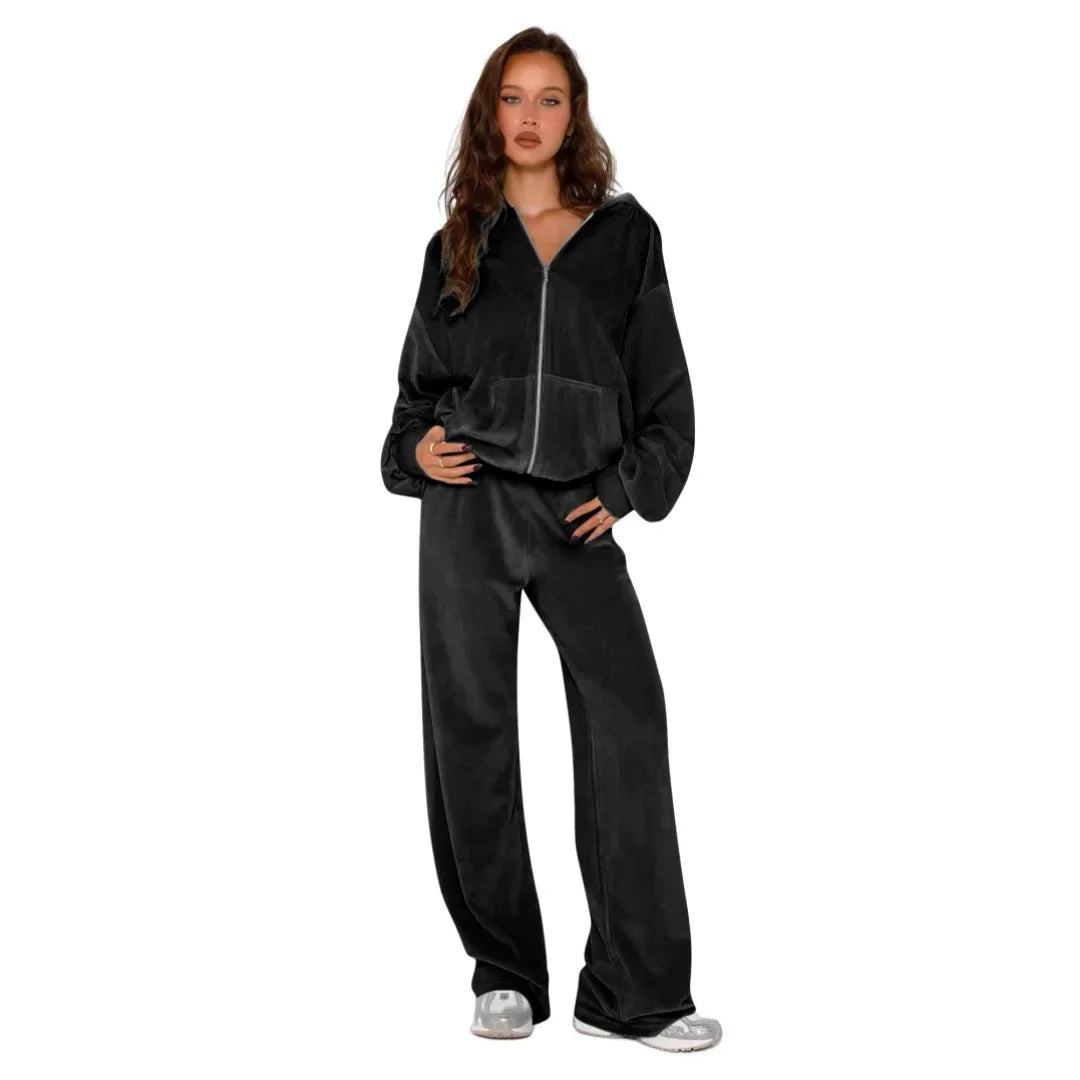 Conjunto em Veludo com Capuz 2 Peças